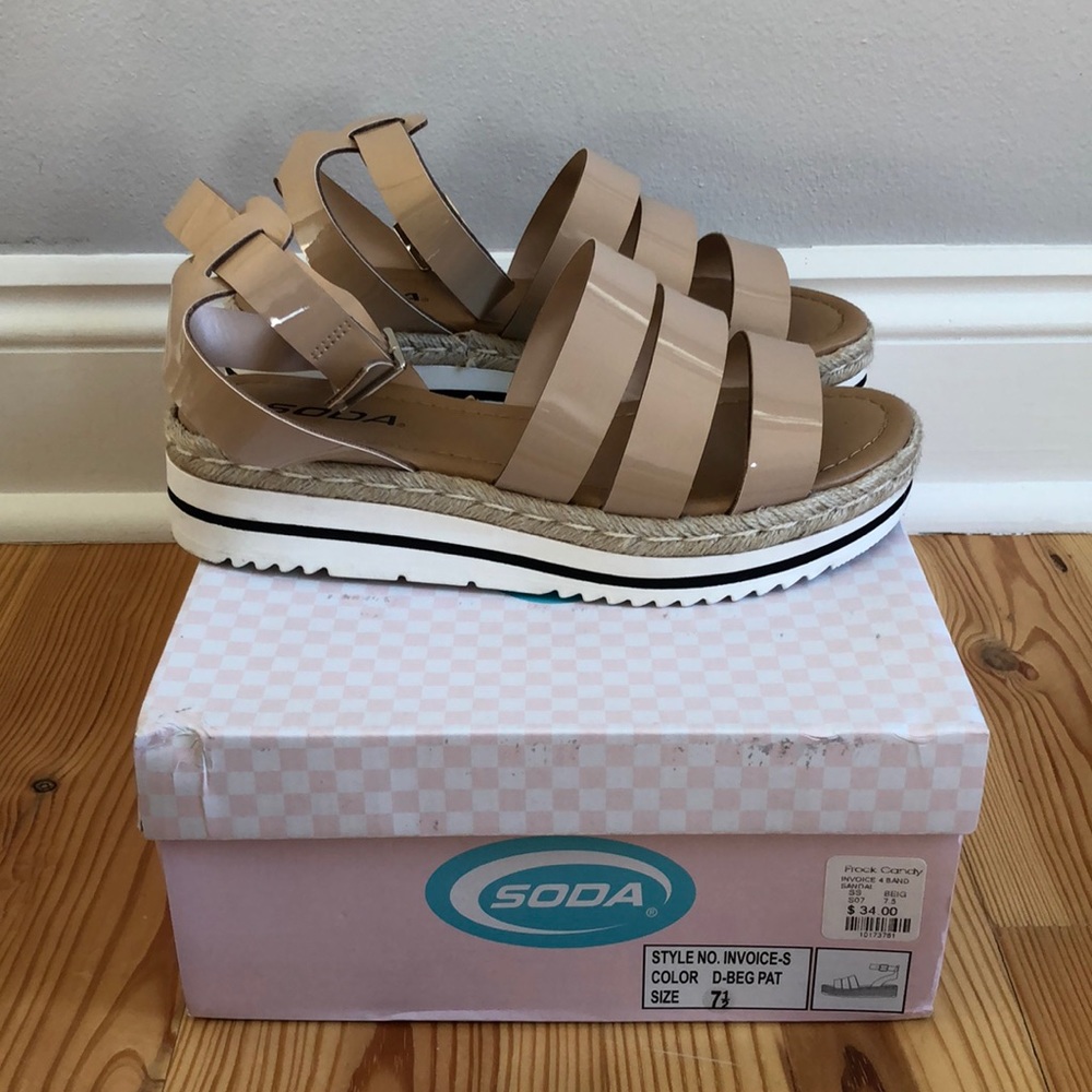 SODA patent faux leather sandal | size 7.5